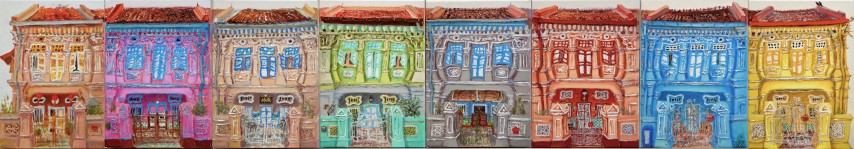 Painting, Studio Fine Art Gallery @ Affordable Art Fair, Ong Hwee Yen, The 8 Peranakan Houses
